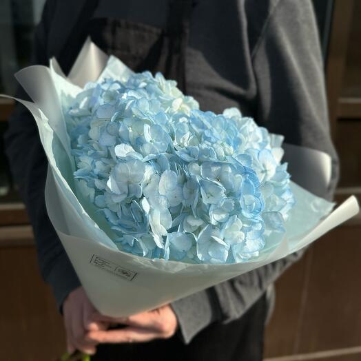 Букет из 3 голубых гортензий
