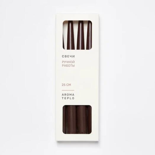 VELAS aromateplo "Bullet" en juego de 4 piezas 25 cm en color taup