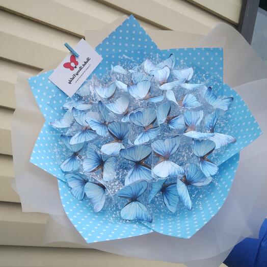 Bouquet of butterflies "Blue 33 butterflies"
