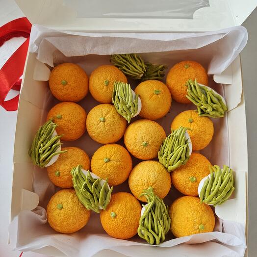 Зефирные мандарины в квадратной коробке