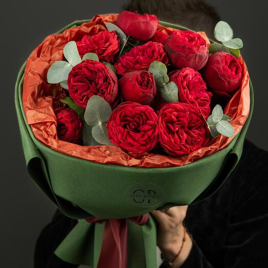 Букет из пионовидных роз "Алиса в стране чудес 🌹"