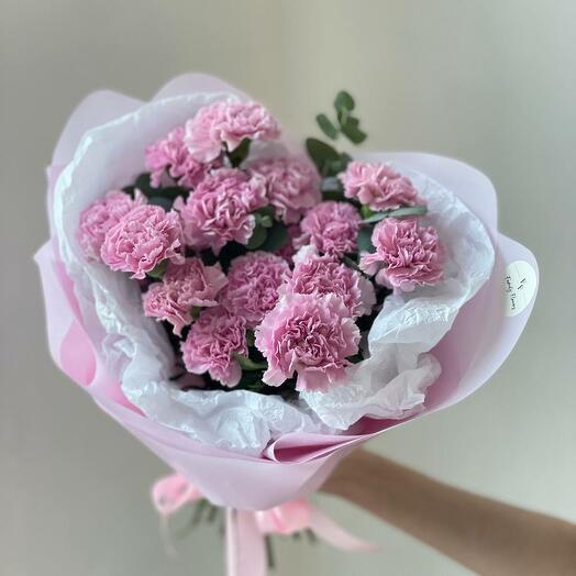 17 розовых диантусов