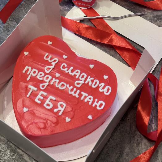 ПП бенто торт сердце без сахара красный на день влюбленных