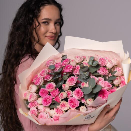 Роскошные кустовые пионовидные розы GELATO