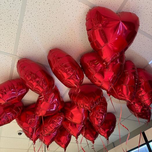 Шар сердце ко дню влюбленных 20 шт