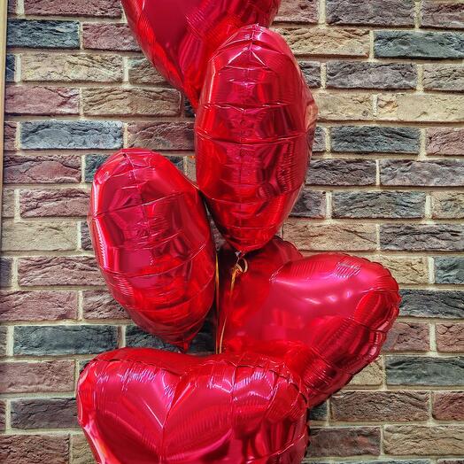 Сет из красных сердец 5 шт