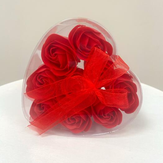 Soap roses in a box