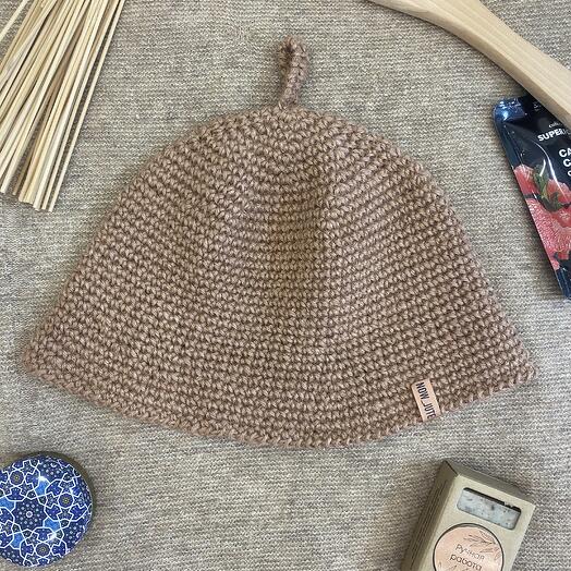 Шапка для бани из джута бежевый