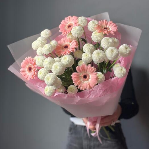Милый букет с помпонами🌸