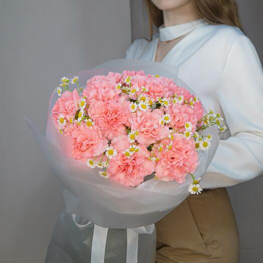 Букет из диантусов и ромашек для любимой 💞