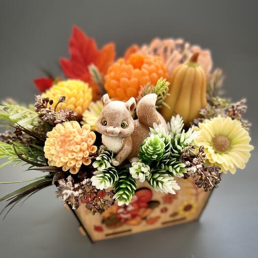 Букет с белочкой учителю, воспитателю! Ароматное мыло