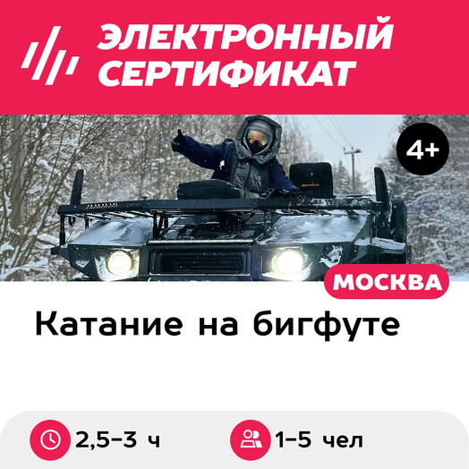 Подарочный сертификат Тур Сафари на бигфуте Сокол Трофи UTR / Enwix UTR, 1-5 чел. (2,5-3 часа)