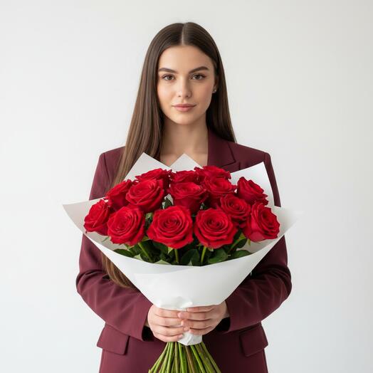 Букет из 15 красных роз