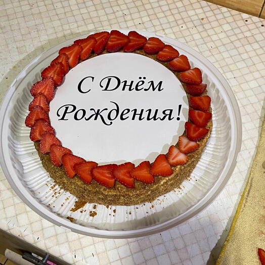 Торт на день рождения с печатью