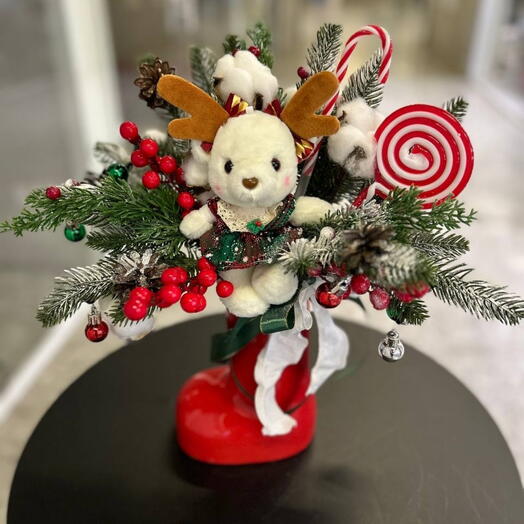 Букет новогодний сапожок