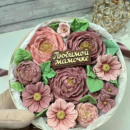 Набор из шоколада "Цветы Любимой Мамочке (пионы)"