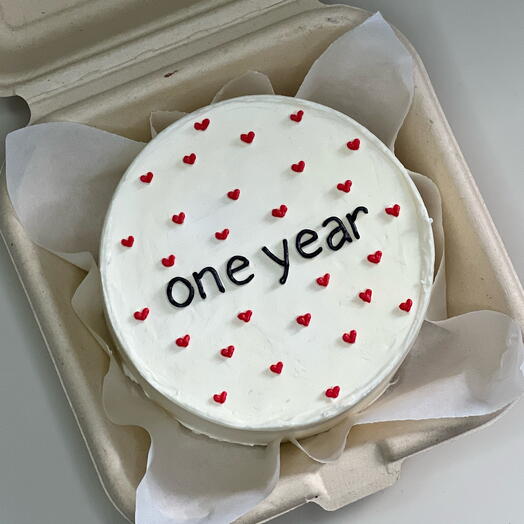Бенто-торт с сердечками One year