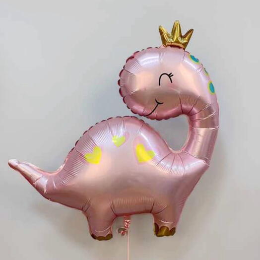 Шар розовый динозаврик