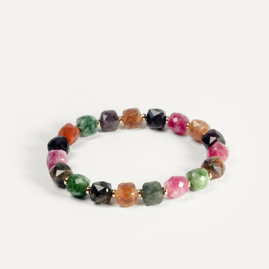 Браслет Флокс Турмалин микс 14K 21 см (BRA1112)