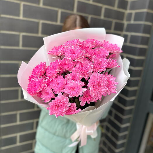Букет розовых хризантем 💕