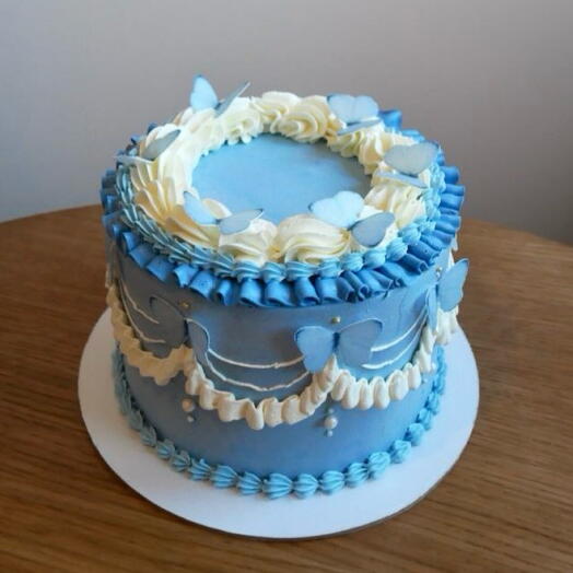 Торт 1кг в стиле ламбет с бабочками