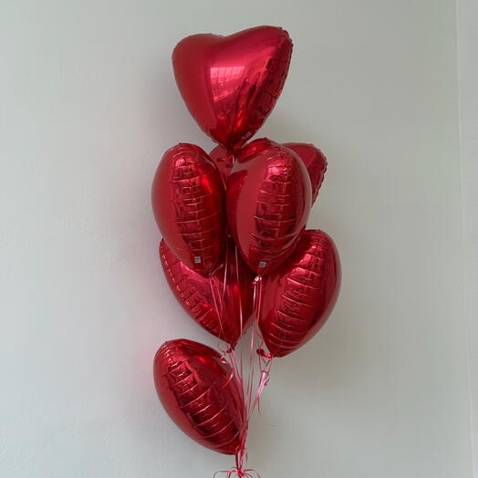 Сет фольгированных сердец 7 штук