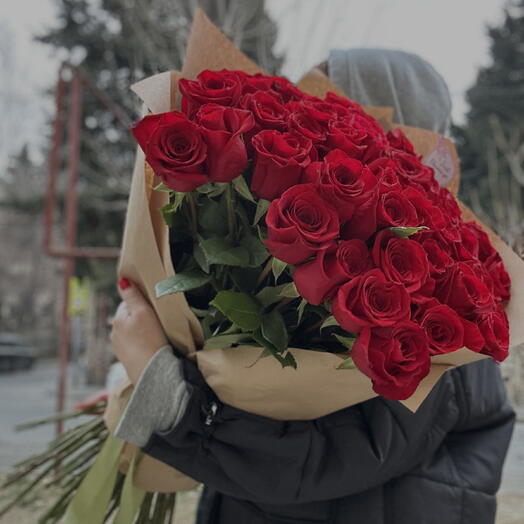 Romantic red roses bouquet