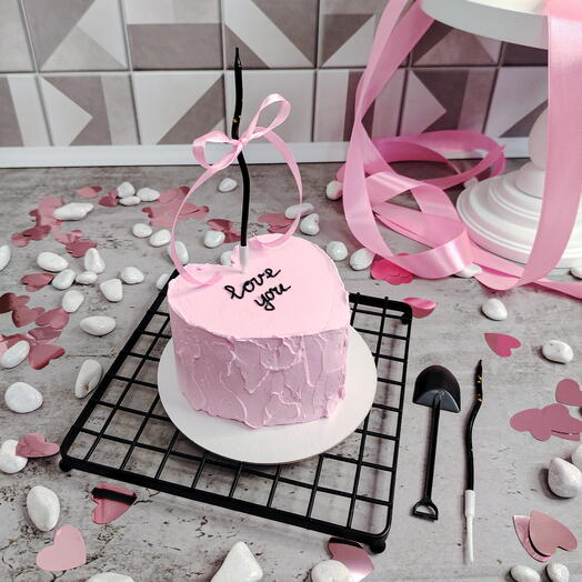 Бенто-торт "Сердце", бенто Love you, бенто для любимых, розовый бенто "Сердце"