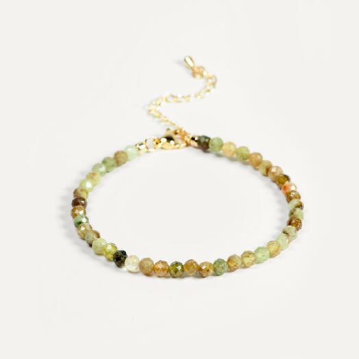 Браслет Ирис Зеленый гранат 14K 17 см (BRA1142)