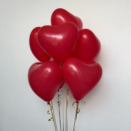 Сет 10 шариков-сердечек на День Всех Влюблённых