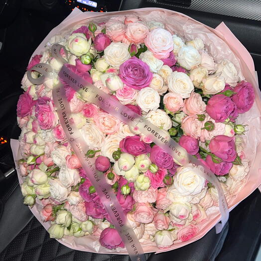 Микс пионовидных роз 🩷🤍💓