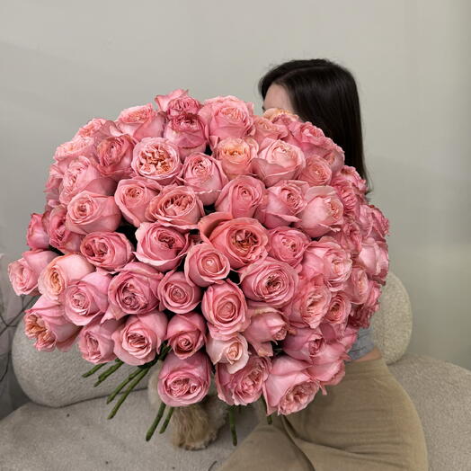 Моно из пионовидной розы Пинк Экспрешн