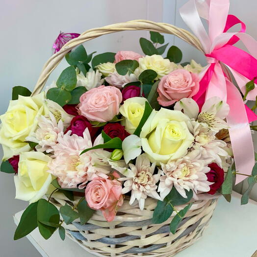 Корзина с цветами  "Конфетти" 💞💞💞
