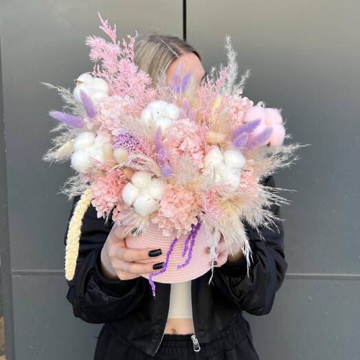 Композиция из сухоцветов 🌸в розовом стиле