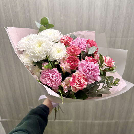 Сборный букет с хризантемой 💞