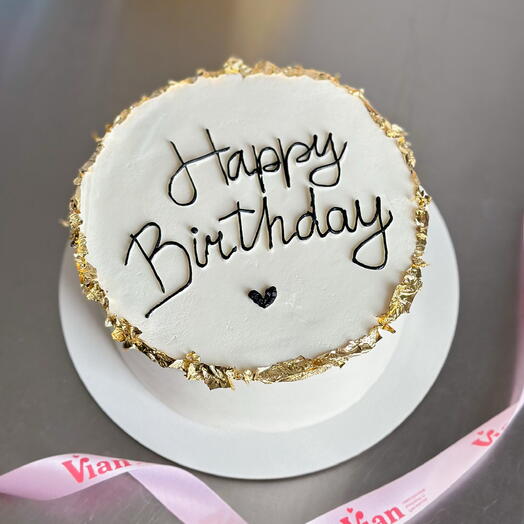 Торт Happy Birthday с золотом в подарок маме, мужу, папе, подруге | клубника, малина, вишня