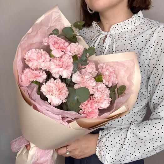 Эстетичный букет с розовыми диантусами 💓