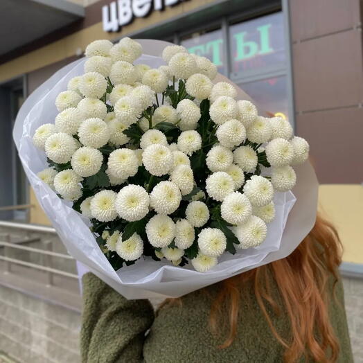 Букет из 9 кустовых хризантемы Ньютон