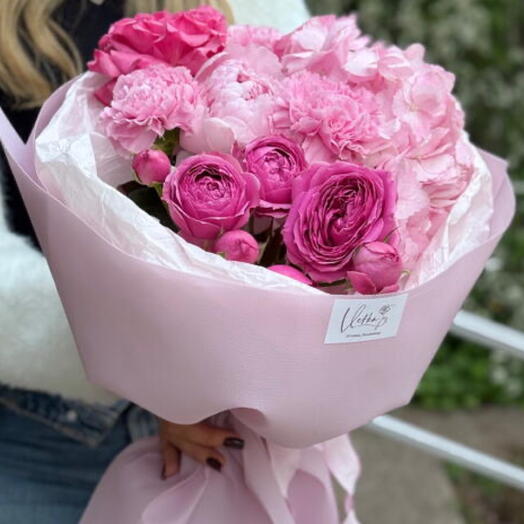 Малиновый бум! 🩷💓🎀 букет с пионом