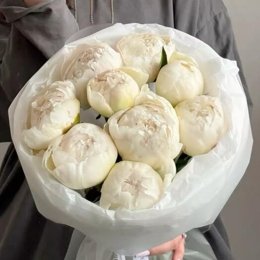 Акция❣️9 белых пионов