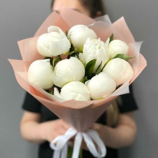 9 шт Белые Пионы (0006) peony