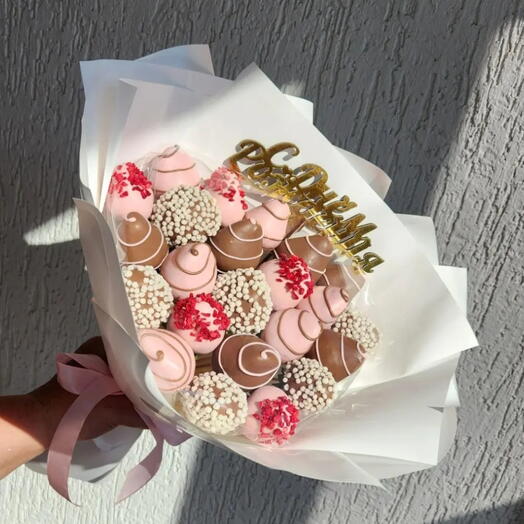 Букет клубника в шоколаде 23шт 🎀 С Днём Рождения 🎀