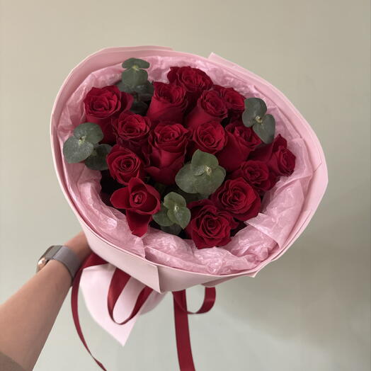 Монобукет из красных роз