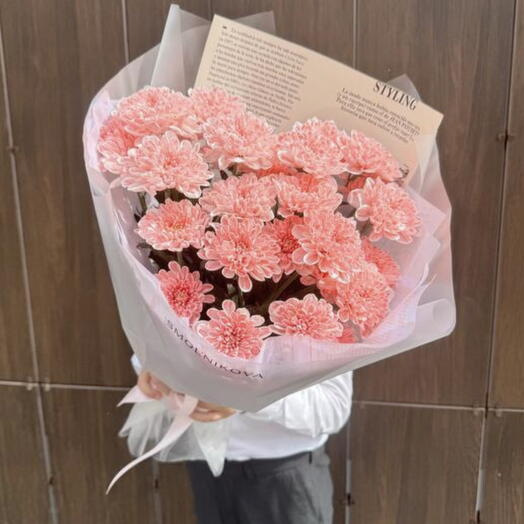 Букет розовых хризантем💕
