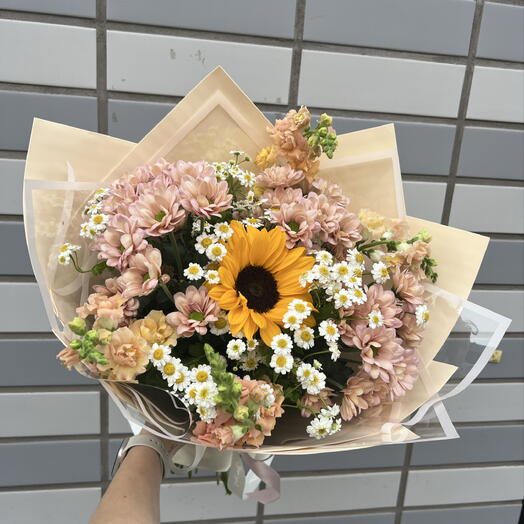 Букет с подсолнухом 🧡 Летний вечер