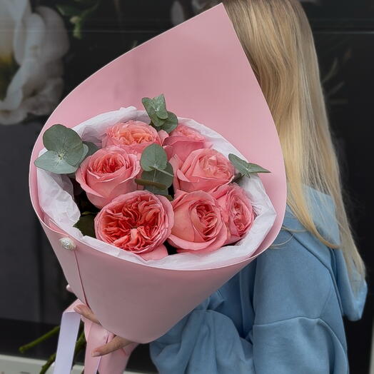 Букет шикарных пионовидных роз 💕
