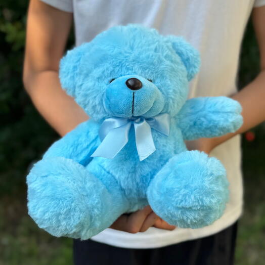 Мягкая игрушка плюшевый мишка голубой (19см) 1 шт. Soft toy Teddy bear light blue (19cm) 1 pc