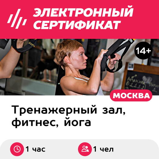 Подарочный сертификат Персональное занятие с тренером на петлях TRX для 1 чел. (Добрынинская)