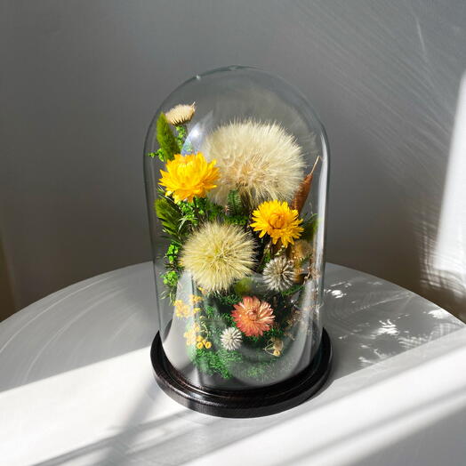 Колба с натуральными одуванчиками