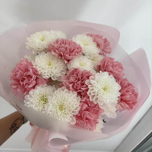 🌸Сборный букет с сочетанием нежных гвоздик🌸